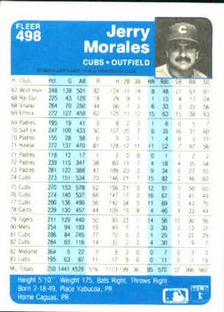 1984 Fleer #498 Jerry Morales Back