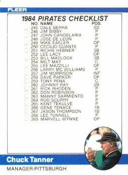 1984 Fleer #657 Checklist: Pirates / Mets Front
