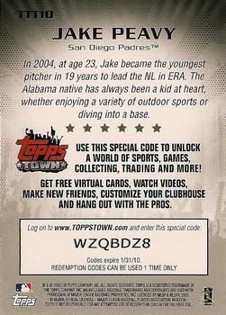 2009 Topps - Ticket to ToppsTown #TTT10 Jake Peavy Back