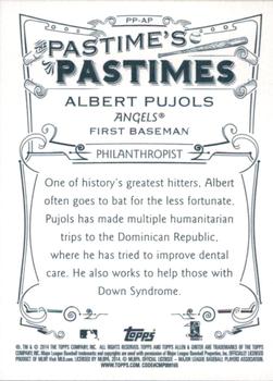 2014 Topps Allen & Ginter - Pastime's Pastimes #PP-AP Albert Pujols Back
