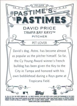 2014 Topps Allen & Ginter - Pastime's Pastimes #PP-DPR David Price Back