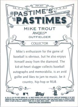 2014 Topps Allen & Ginter - Pastime's Pastimes #PP-MT Mike Trout Back