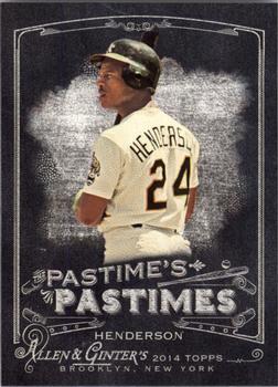 2014 Topps Allen & Ginter - Pastime's Pastimes #PP-RHE Rickey Henderson Front