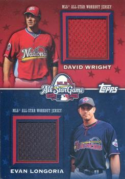 2009 Topps Updates & Highlights - All-Star Stitches Dual #ASTD-5 David Wright / Evan Longoria Front