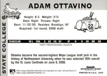 2006 Grandstand State College Spikes #NNO Adam Ottavino Back