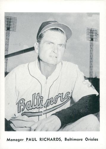 1961 Jay Publishing Baltimore Orioles #NNO Paul Richards Front