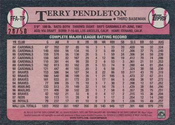 2014 Topps Archives - Fan Favorites Autographs Gold #FFA-TP Terry Pendleton Back