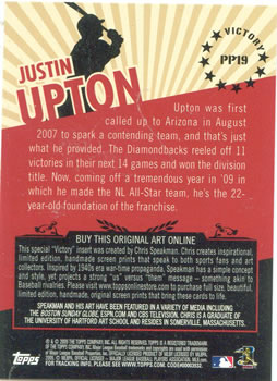 2009 Topps Updates & Highlights - Propaganda #PP19 Justin Upton Back