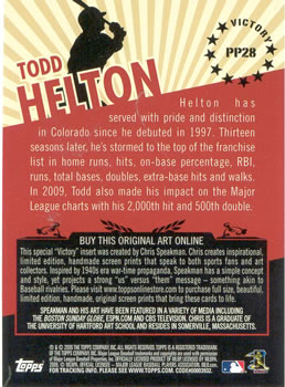 2009 Topps Updates & Highlights - Propaganda #PP28 Todd Helton Back
