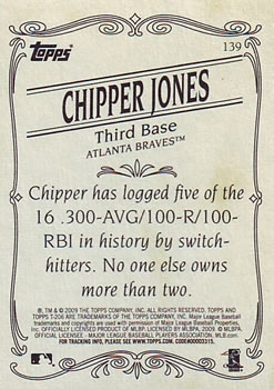 2009 Topps 206 #139 Chipper Jones Back