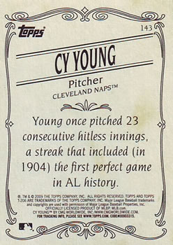 2009 Topps 206 #143 Cy Young Back