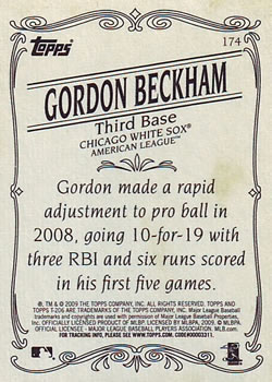 2009 Topps 206 #174 Gordon Beckham Back
