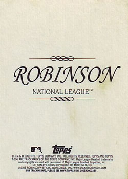 2009 Topps 206 #NNO Jackie Robinson Back