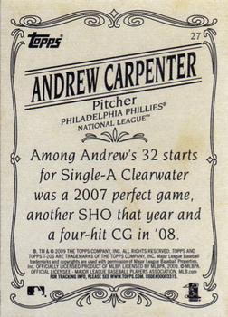 2009 Topps 206 #27 Andrew Carpenter Back