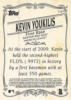 2009 Topps 206 #118 Kevin Youkilis Back