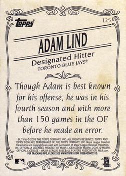 2009 Topps 206 #125 Adam Lind Back