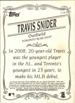 2009 Topps 206 #134 Travis Snider Back
