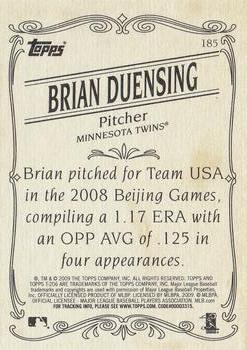 2009 Topps 206 #185 Brian Duensing Back