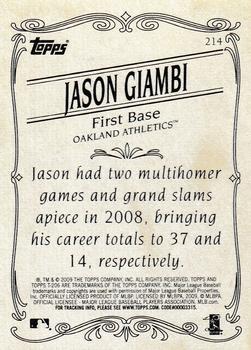 2009 Topps 206 #214 Jason Giambi Back