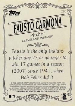 2009 Topps 206 #280 Fausto Carmona Back