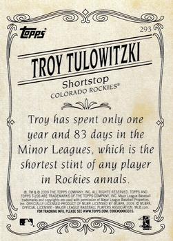 2009 Topps 206 #293 Troy Tulowitzki Back