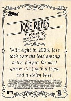 2009 Topps 206 #294 Jose Reyes Back