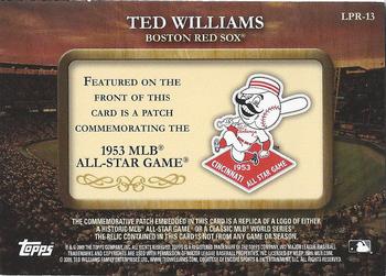 2009 Topps - Legends Commemorative Patch #LPR-13 Ted Williams / 1953 All-Star Game Back