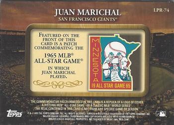 2009 Topps - Legends Commemorative Patch #LPR-74 Juan Marichal / 1965 MLB All-Star Game Back