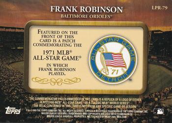 2009 Topps - Legends Commemorative Patch #LPR-79 Frank Robinson / 1971 MLB All-Star Game Back