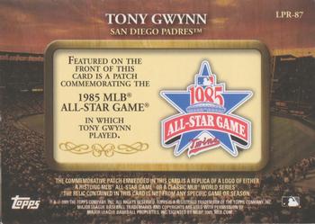 2009 Topps - Legends Commemorative Patch #LPR-87 Tony Gwynn / 1985 MLB All-Star Game Back