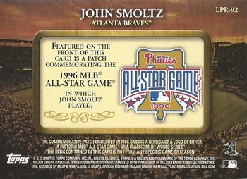 2009 Topps - Legends Commemorative Patch #LPR-92 John Smoltz / 1996 MLB-Star Game Back