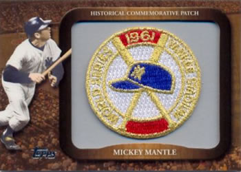 2009 Topps - Legends Commemorative Patch #LPR-123 Mickey Mantle Front