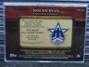 2009 Topps - Legends Commemorative Patch #LPR-141 Nolan Ryan Back