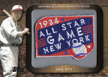 2009 Topps - Legends Commemorative Patch #LPR-6 Mel Ott / 1934 All-Star Game Front