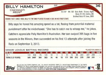 2014 Topps - Rookie Variations #36 Billy Hamilton Back