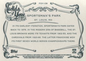 2014 Topps Allen & Ginter - Fields of Yore #FOY-08 Sportsman’s Park Back