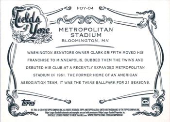 2014 Topps Allen & Ginter - Fields of Yore #FOY-04 Metropolitan Stadium Back