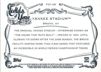 2014 Topps Allen & Ginter - Fields of Yore #FOY-06 Yankee Stadium Back