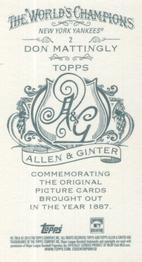 2014 Topps Allen & Ginter - Mini A & G Back #2 Don Mattingly Back