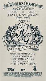 2014 Topps Allen & Ginter - Mini A & G Back #3 Matt Davidson Back