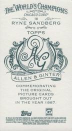 2014 Topps Allen & Ginter - Mini A & G Back #18 Ryne Sandberg Back