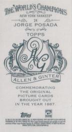 2014 Topps Allen & Ginter - Mini A & G Back #24 Jorge Posada Back