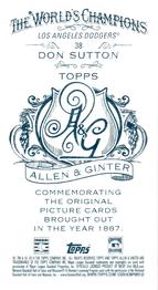 2014 Topps Allen & Ginter - Mini A & G Back #38 Don Sutton Back