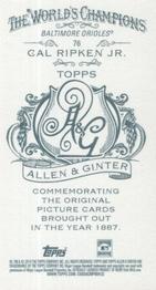 2014 Topps Allen & Ginter - Mini A & G Back #76 Cal Ripken Jr. Back