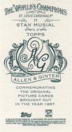 2014 Topps Allen & Ginter - Mini A & G Back #77 Stan Musial Back