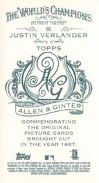 2014 Topps Allen & Ginter - Mini A & G Back #80 Justin Verlander Back