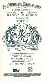 2014 Topps Allen & Ginter - Mini A & G Back #86 Randy Johnson Back