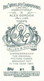 2014 Topps Allen & Ginter - Mini A & G Back #87 Alex Gordon Back