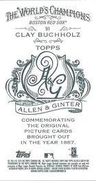 2014 Topps Allen & Ginter - Mini A & G Back #91 Clay Buchholz Back