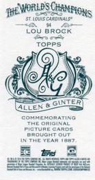 2014 Topps Allen & Ginter - Mini A & G Back #94 Lou Brock Back